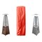 Hiland Table Top Glass Tube Patio Heater Cover in Paprika HVD-GTTCV-P - alternate 2
